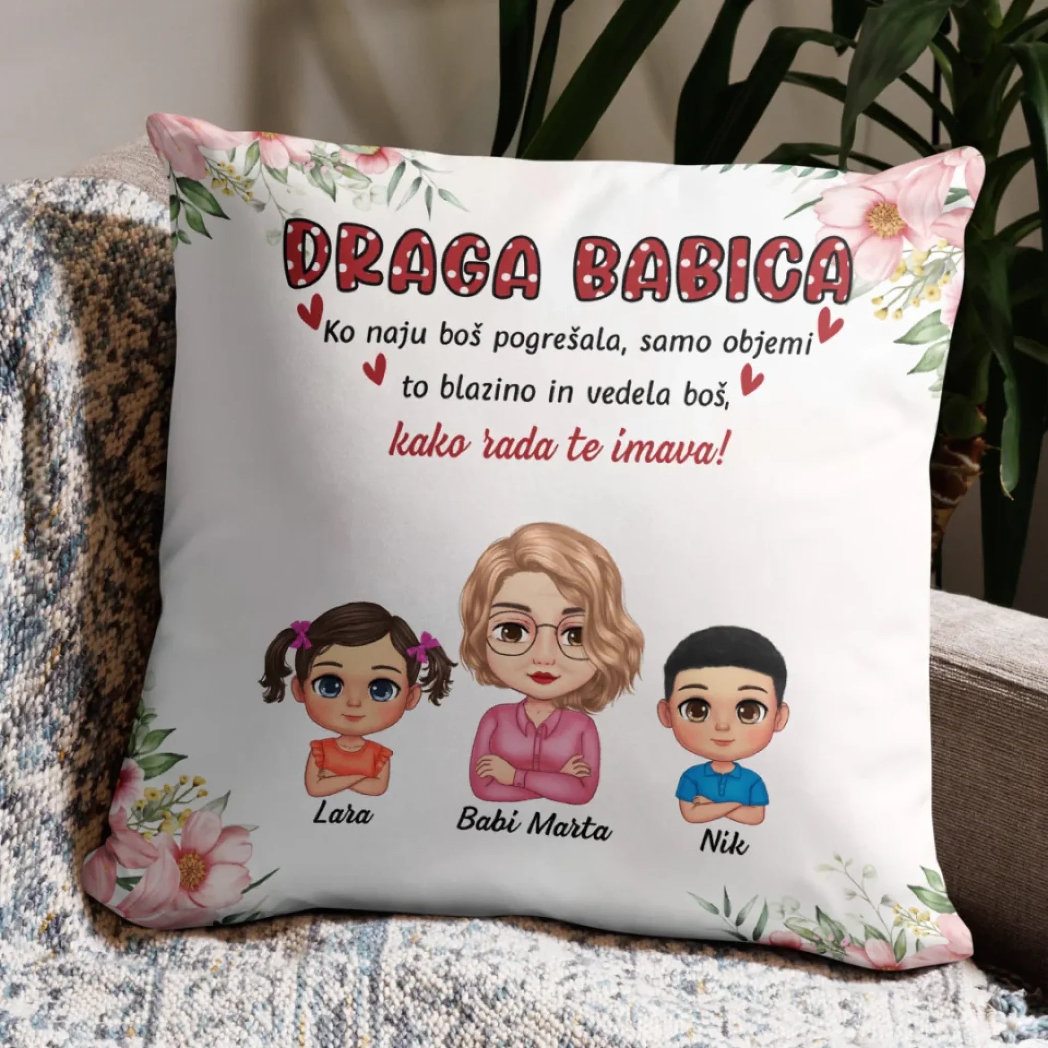 Unikatna blazina za materinski dan za babice z do 4 vnuki2